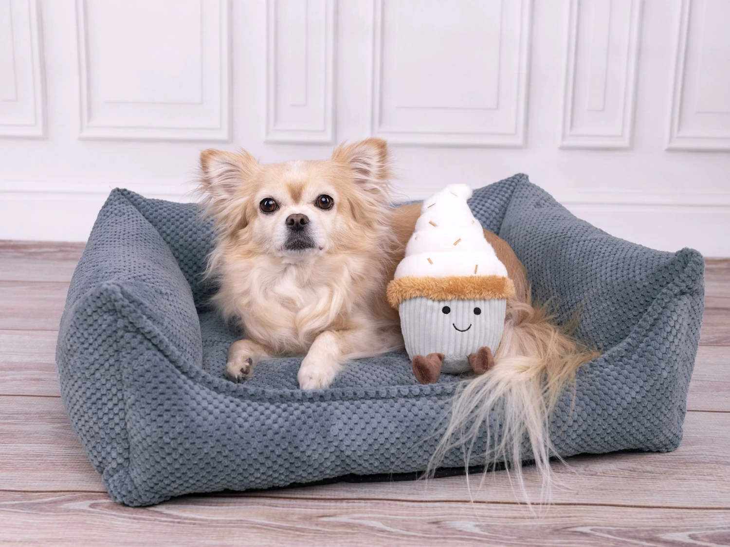 Plüschspielzeug Leka Eiscreme Für Hunde Grau & Weiß 4 Plüschspielzeug Leka Eiscreme Für Hunde Grau & Weiß – Bild 2