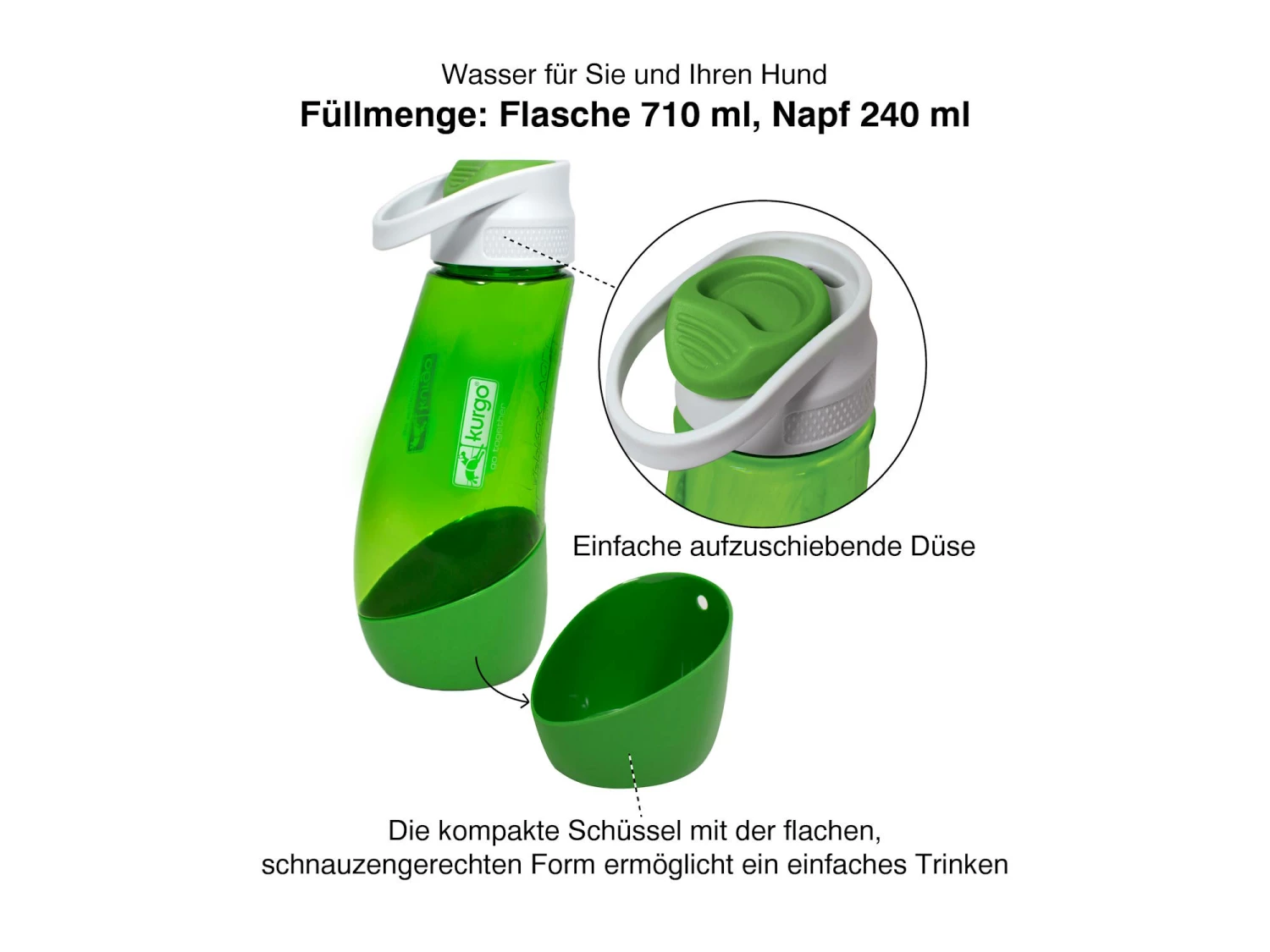 Kurgo Gourd Wasserflasche Für Hund Und Mensch Grün 6 Kurgo Gourd Wasserflasche Für Hund Und Mensch Grün – Bild 4