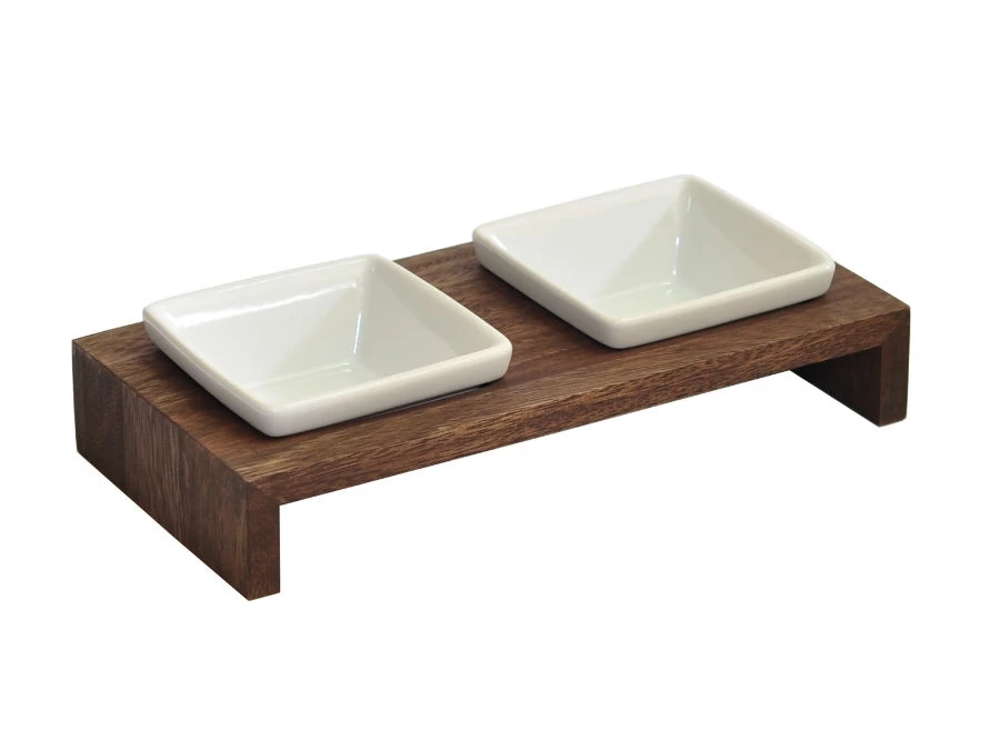 Replus Futterstation Meshidai True Doppelnapf Walnuss 3 Replus Futterstation Meshidai True Doppelnapf Walnuss