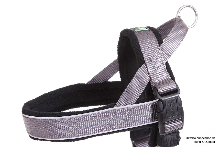 Hunter Norwegergeschirr Racing Gepolstert Grau/schwarz 4 Hunter Norwegergeschirr Racing Gepolstert Grau/schwarz – Bild 2