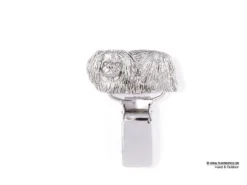 Ringclip Startnummernhalter Pekinese Versilbert