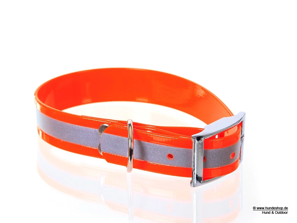 Relaxoo Biothane Reflex Hundehalsband Orange 25mm Breit 3 Relaxoo Biothane Reflex Hundehalsband Orange 25mm Breit