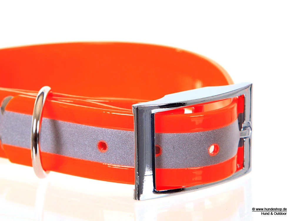 Relaxoo Biothane Reflex Hundehalsband Orange 25mm Breit 4 Relaxoo Biothane Reflex Hundehalsband Orange 25mm Breit – Bild 2