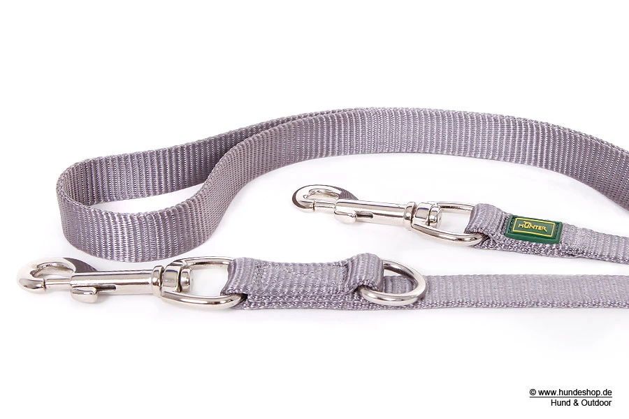 Hunter Verstellbare Hundeleine Nylon Strong Grau 4 Hunter Verstellbare Hundeleine Nylon Strong Grau – Bild 2
