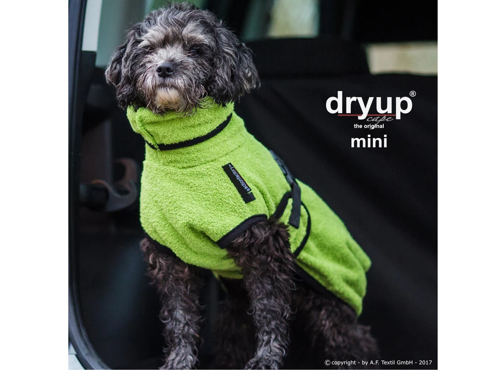 Dryup Cape Hundebademantel Mini Kiwi 4 Dryup Cape Hundebademantel Mini Kiwi – Bild 2