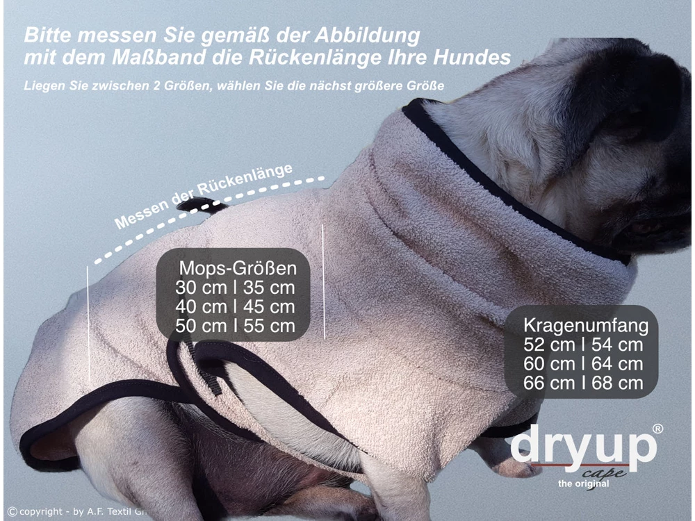 Dryup Cape Hundebademantel Mops Spezial Sand 5 Dryup Cape Hundebademantel Mops Spezial Sand – Bild 3