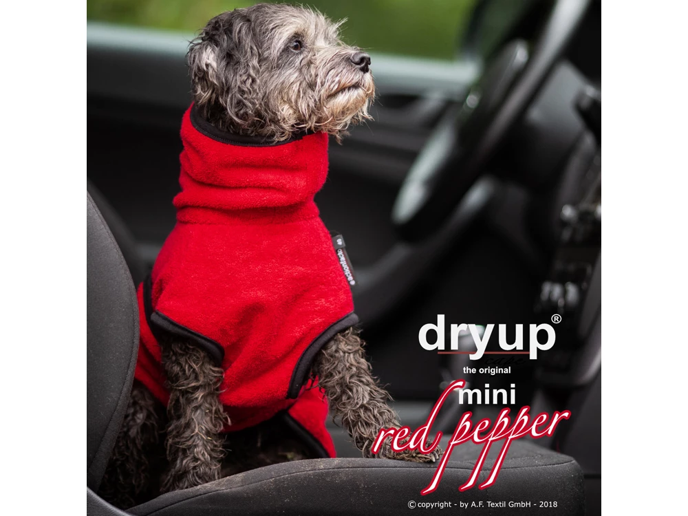 Dryup Cape Hundebademantel Mini Red Pepper 5 Dryup Cape Hundebademantel Mini Red Pepper – Bild 3