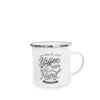 Pfotenschild Emaille-Tasse Kaffee Trinken Hund Streicheln -Günstiges Hundeshop Geschäft 519261 Product
