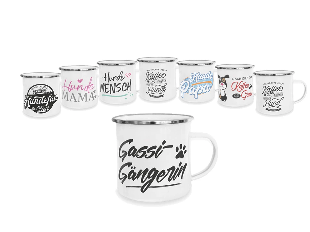 Pfotenschild Emaille-Tasse Gassi Gängerin 4 Pfotenschild Emaille-Tasse Gassi Gängerin – Bild 2