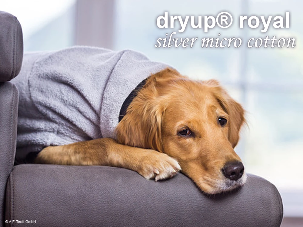 Dryup Cape Royal Hundebademantel Silver Micro Cotton 3 Dryup Cape Royal Hundebademantel Silver Micro Cotton