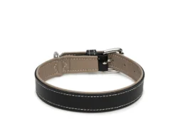 Hundehalsband Traumfänger Rind-Lammleder Schwarz/kiesel