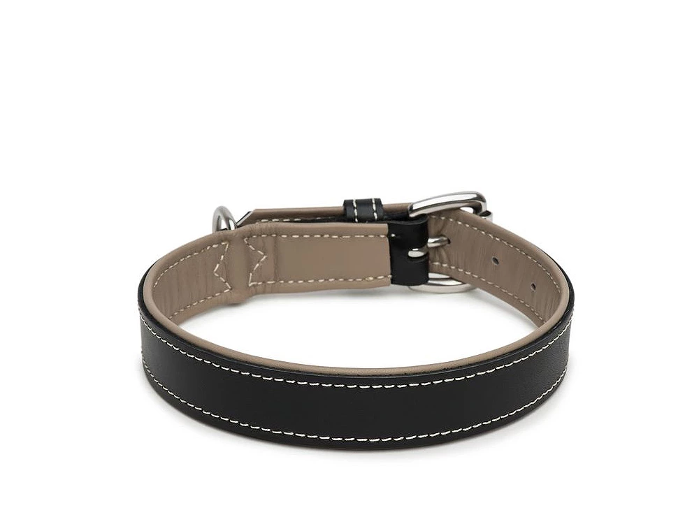 Hundehalsband Traumfänger Rind-Lammleder Schwarz/kiesel 3 Hundehalsband Traumfänger Rind-Lammleder Schwarz/kiesel