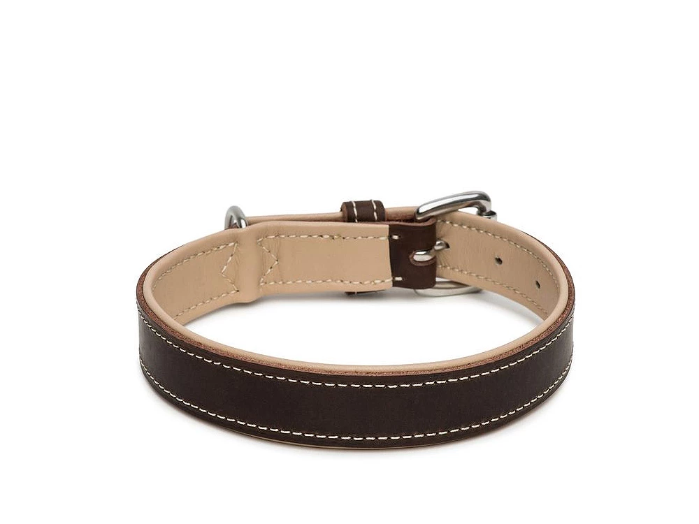 Hundehalsband Traumfänger Rind-Lammleder Havanna/creme 3 Hundehalsband Traumfänger Rind-Lammleder Havanna/creme