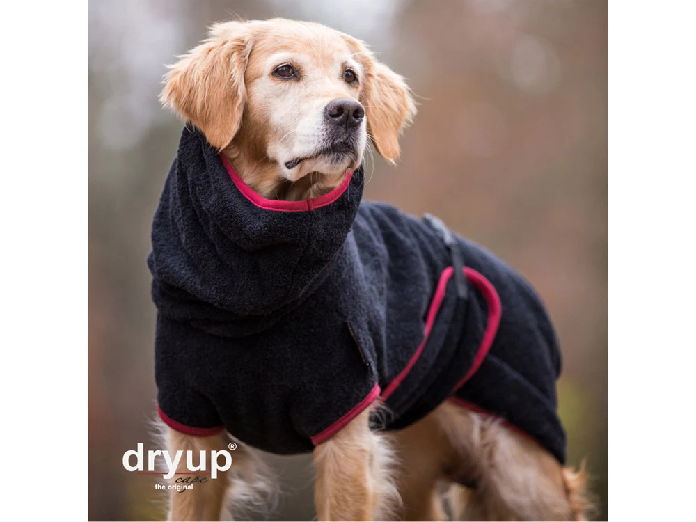 Dryup Cape Hundebademantel Schwarz 4 Dryup Cape Hundebademantel Schwarz – Bild 2