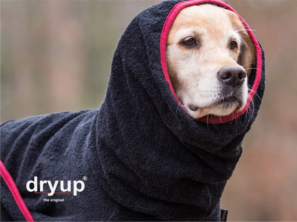 Dryup Cape Hundebademantel Schwarz 5 Dryup Cape Hundebademantel Schwarz – Bild 3
