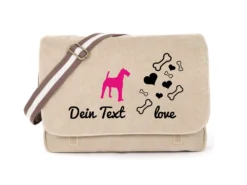 Airedale Canvas Tasche Sahara Bones &amp; Hearts