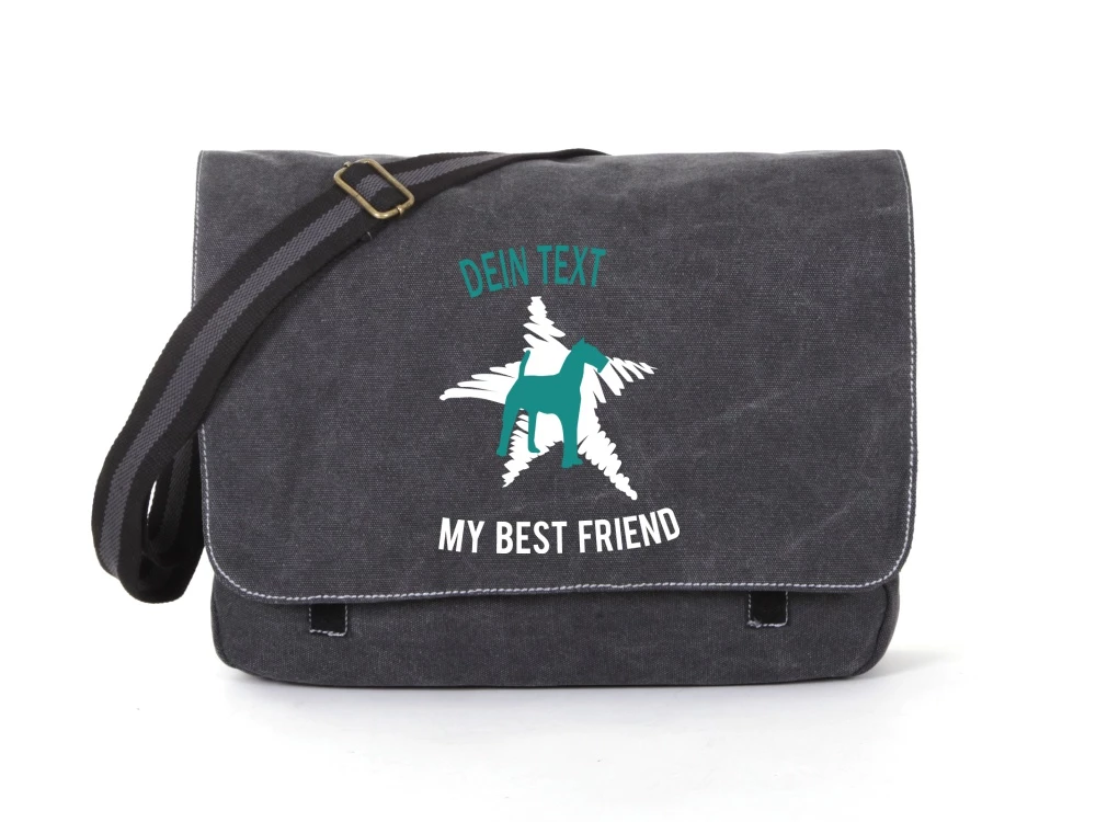 Airedale Canvas Tasche Schwarz Dog Star 3 Airedale Canvas Tasche Schwarz Dog Star