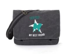 Akita Canvas Tasche Schwarz Dog Star