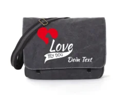 American Staffordshire Terrier Canvas Tasche Schwarz My Dog Love