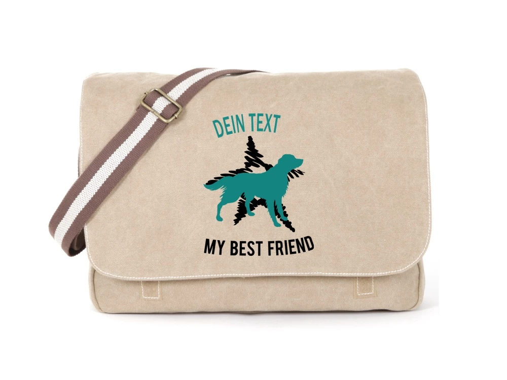 Australian Shepherd Canvas Tasche Sahara Dog Star 3 Australian Shepherd Canvas Tasche Sahara Dog Star