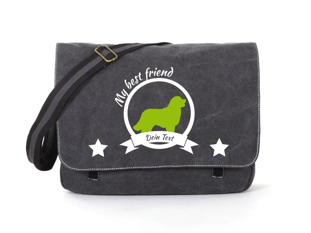 Berner Sennenhund Canvas Tasche Schwarz 3 Berner Sennenhund Canvas Tasche Schwarz