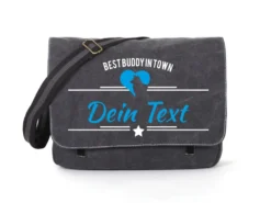 Border Collie Canvas Tasche Schwarz Best Buddy