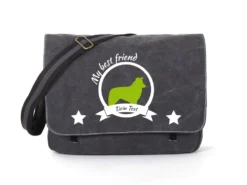Border Collie Canvas Tasche Schwarz
