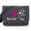 Boston Terrier Canvas Tasche Schwarz Bones & Hearts