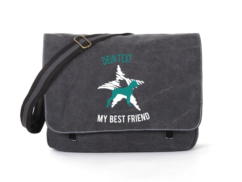 Boxer Canvas Tasche Schwarz Dog Star 3 Boxer Canvas Tasche Schwarz Dog Star