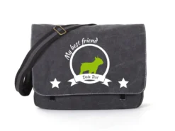 Bulldogge Canvas Tasche Schwarz