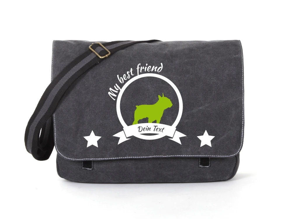 Bulldogge Canvas Tasche Schwarz 3 Bulldogge Canvas Tasche Schwarz
