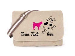Bullmastiff Canvas Tasche Sahara Bones & Hearts