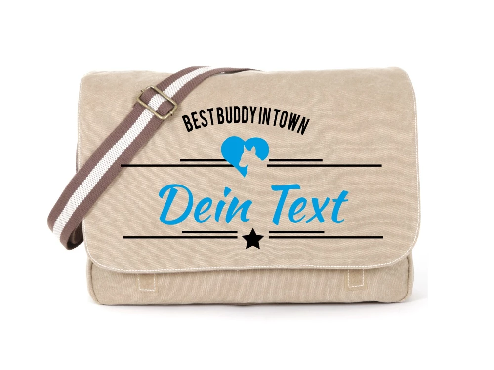 Bullterrier Canvas Tasche Sahara Best Buddy 3 Bullterrier Canvas Tasche Sahara Best Buddy