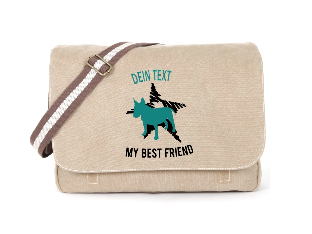 Bullterrier Canvas Tasche Sahara Dog Star 3 Bullterrier Canvas Tasche Sahara Dog Star