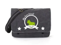 Bullterrier Canvas Tasche Schwarz