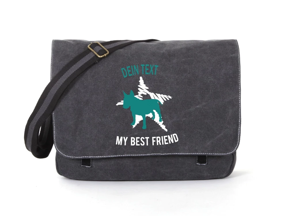 Bullterrier Canvas Tasche Schwarz Dog Star 3 Bullterrier Canvas Tasche Schwarz Dog Star