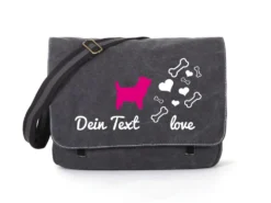 Cairn Terrier Canvas Tasche Schwarz Bones & Hearts