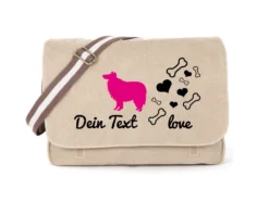 Collie Canvas Tasche Sahara Bones & Hearts