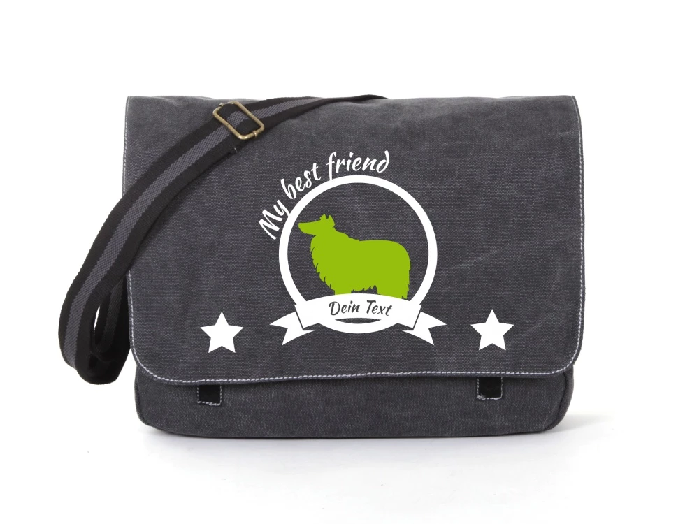Collie Canvas Tasche Schwarz 3 Collie Canvas Tasche Schwarz