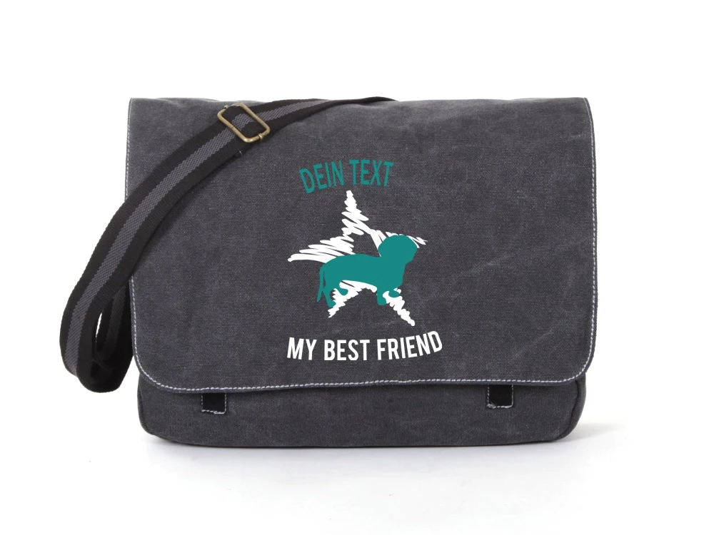 Dackel Canvas Tasche Schwarz Dog Star 3 Dackel Canvas Tasche Schwarz Dog Star