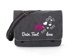 Dalmatiner Canvas Tasche Schwarz Bones & Hearts