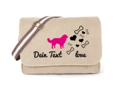 Golden Retriever Canvas Tasche Sahara Bones & Hearts