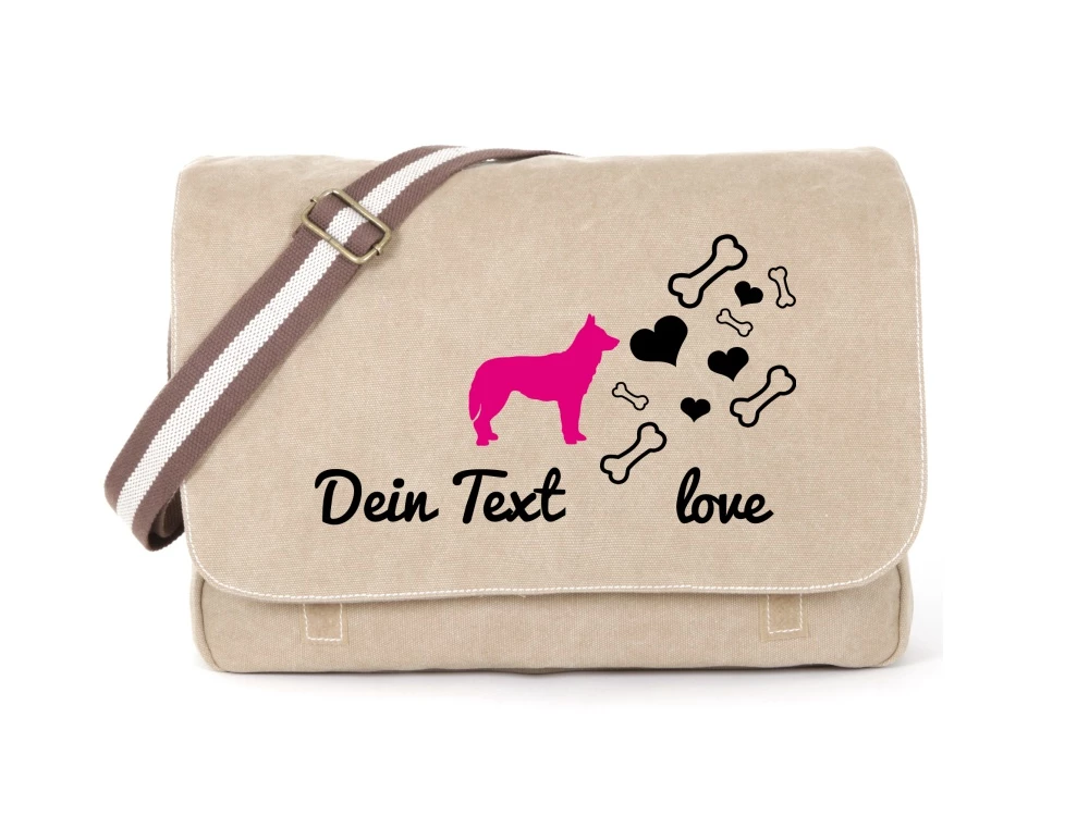 Husky Canvas Tasche Sahara Bones & Hearts 3 Husky Canvas Tasche Sahara Bones & Hearts