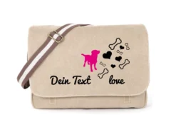 Labrador Canvas Tasche Sahara Bones & Hearts