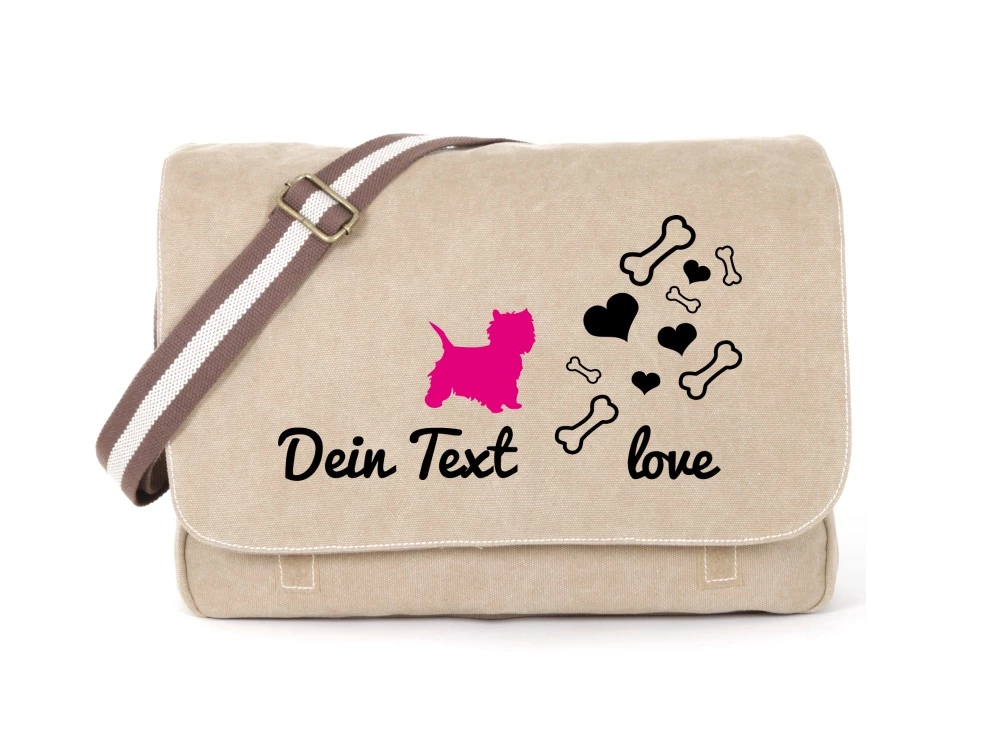 Malteser Canvas Tasche Sahara Bones & Hearts 3 Malteser Canvas Tasche Sahara Bones & Hearts