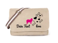 Neufundländer Canvas Tasche Sahara Bones & Hearts