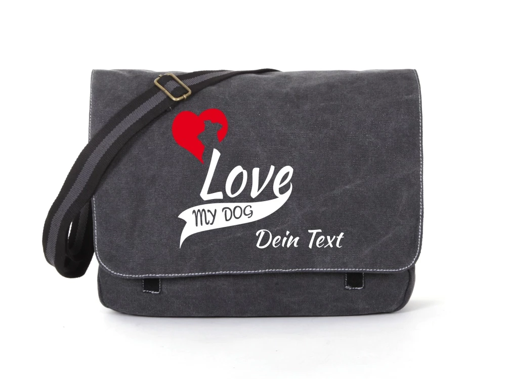 Schnauzer Canvas Tasche Schwarz My Dog Love 3 Schnauzer Canvas Tasche Schwarz My Dog Love