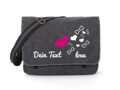 Westhigland Terrier Canvas Tasche Schwarz Bones & Hearts