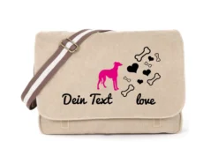 Whippet Canvas Tasche Sahara Bones & Hearts