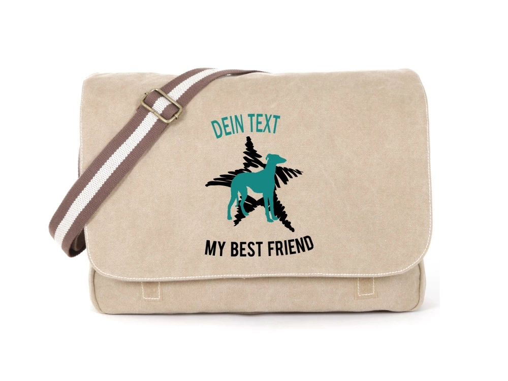 Whippet Canvas Tasche Sahara Dog Star 3 Whippet Canvas Tasche Sahara Dog Star